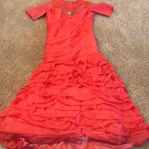 Peach mermaid evening gown